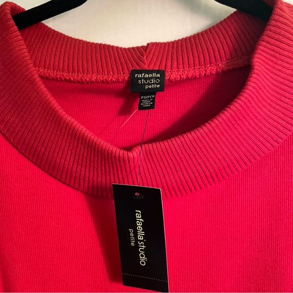 PETITE NWT Rafaella Studio Sweater, Petite Small, Pompeiian Red - Picture 7 of 7